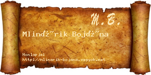 Mlinárik Bojána névjegykártya
